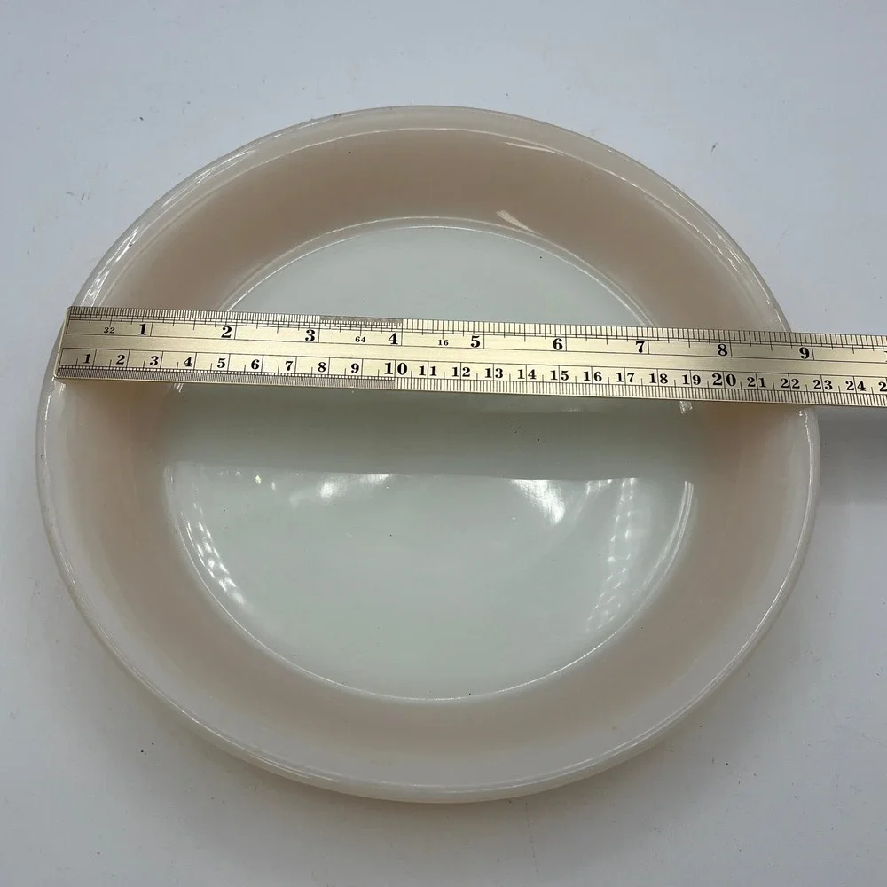 Fire-King Peach Luster Milk Glass‎ 9 Inch Pie Plate Vintage Anchor Hocking #460